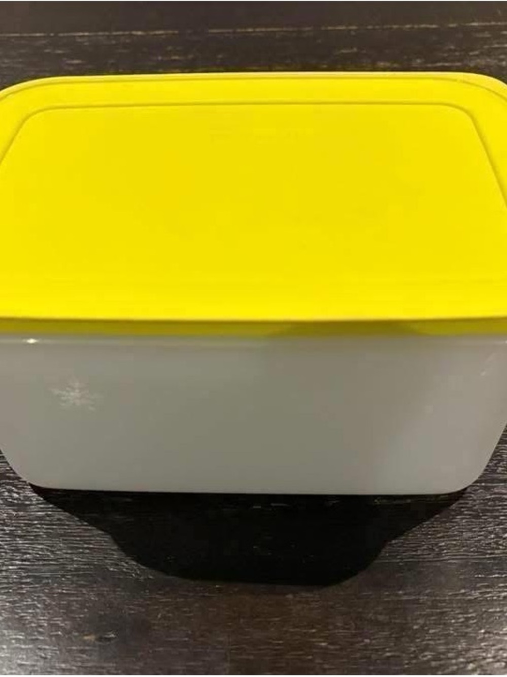 Tupperware Yellow Lid White Container Food Storage